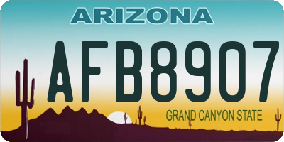 AZ license plate AFB8907