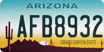 AZ license plate AFB8932