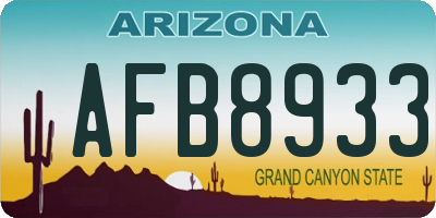 AZ license plate AFB8933