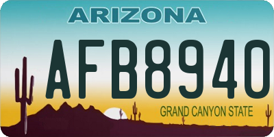 AZ license plate AFB8940