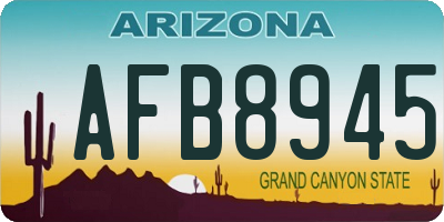 AZ license plate AFB8945