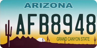 AZ license plate AFB8948