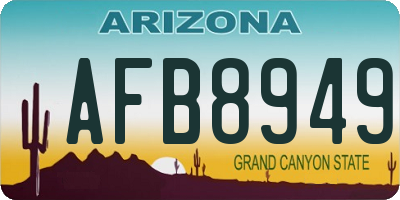AZ license plate AFB8949