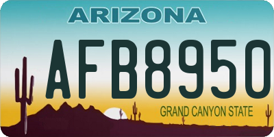 AZ license plate AFB8950