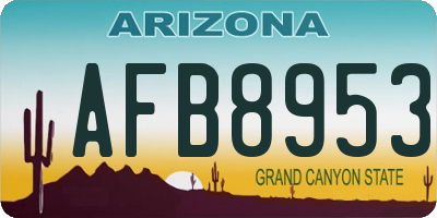 AZ license plate AFB8953