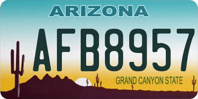 AZ license plate AFB8957