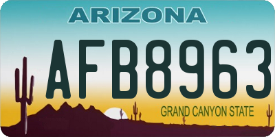 AZ license plate AFB8963