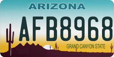 AZ license plate AFB8968
