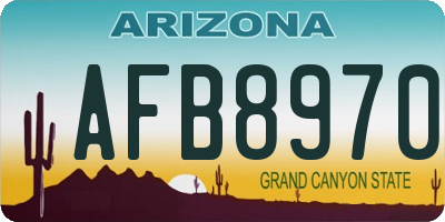 AZ license plate AFB8970