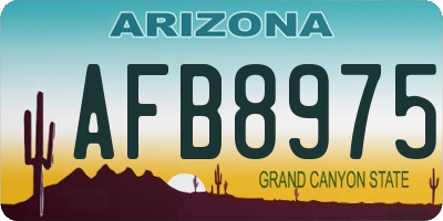 AZ license plate AFB8975