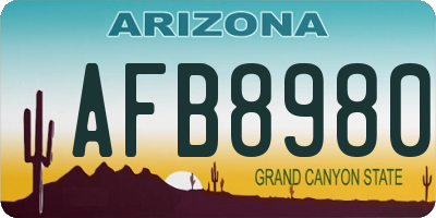 AZ license plate AFB8980