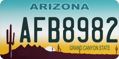 AZ license plate AFB8982