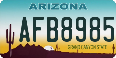 AZ license plate AFB8985