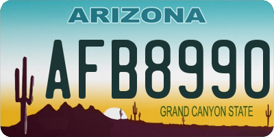 AZ license plate AFB8990