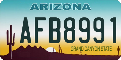 AZ license plate AFB8991