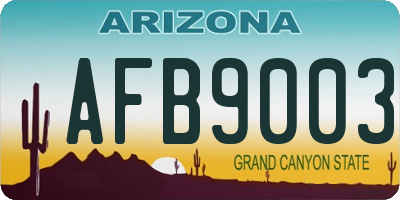 AZ license plate AFB9003