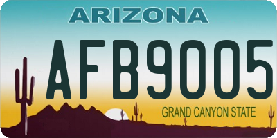 AZ license plate AFB9005