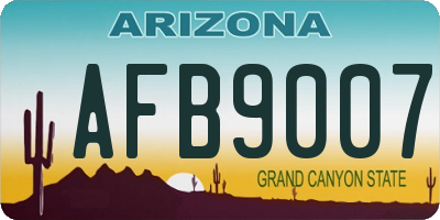 AZ license plate AFB9007
