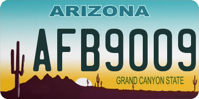 AZ license plate AFB9009