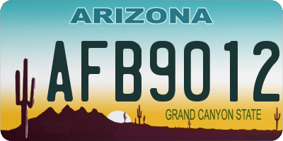 AZ license plate AFB9012
