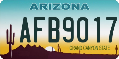 AZ license plate AFB9017