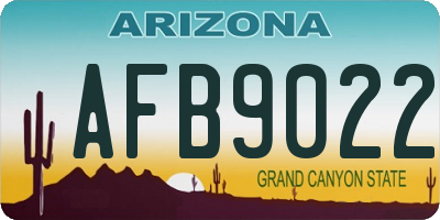 AZ license plate AFB9022