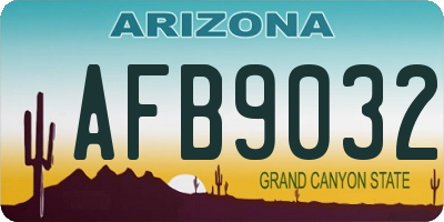 AZ license plate AFB9032