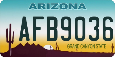 AZ license plate AFB9036