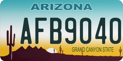 AZ license plate AFB9040