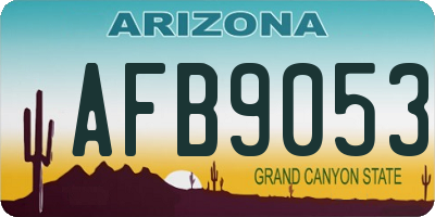 AZ license plate AFB9053