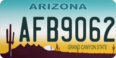 AZ license plate AFB9062