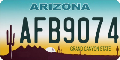 AZ license plate AFB9074