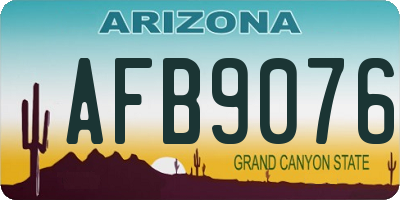 AZ license plate AFB9076