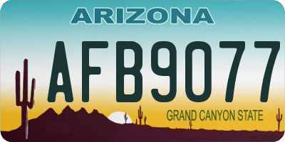 AZ license plate AFB9077