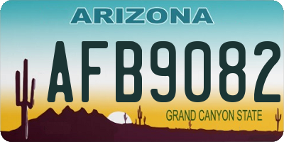 AZ license plate AFB9082