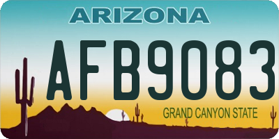 AZ license plate AFB9083
