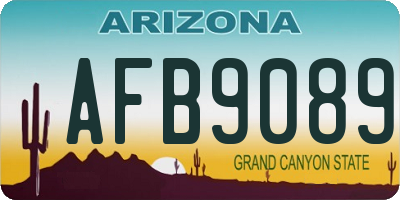 AZ license plate AFB9089