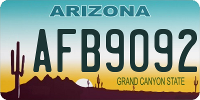 AZ license plate AFB9092
