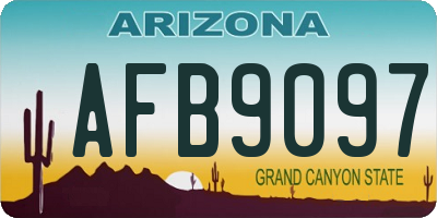 AZ license plate AFB9097
