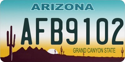 AZ license plate AFB9102