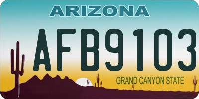AZ license plate AFB9103