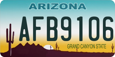 AZ license plate AFB9106