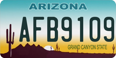 AZ license plate AFB9109
