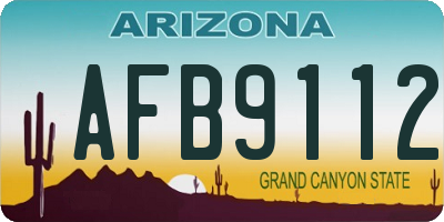AZ license plate AFB9112