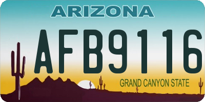 AZ license plate AFB9116