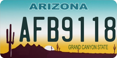 AZ license plate AFB9118