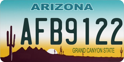 AZ license plate AFB9122