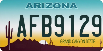 AZ license plate AFB9129