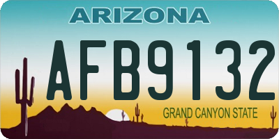 AZ license plate AFB9132