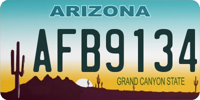 AZ license plate AFB9134